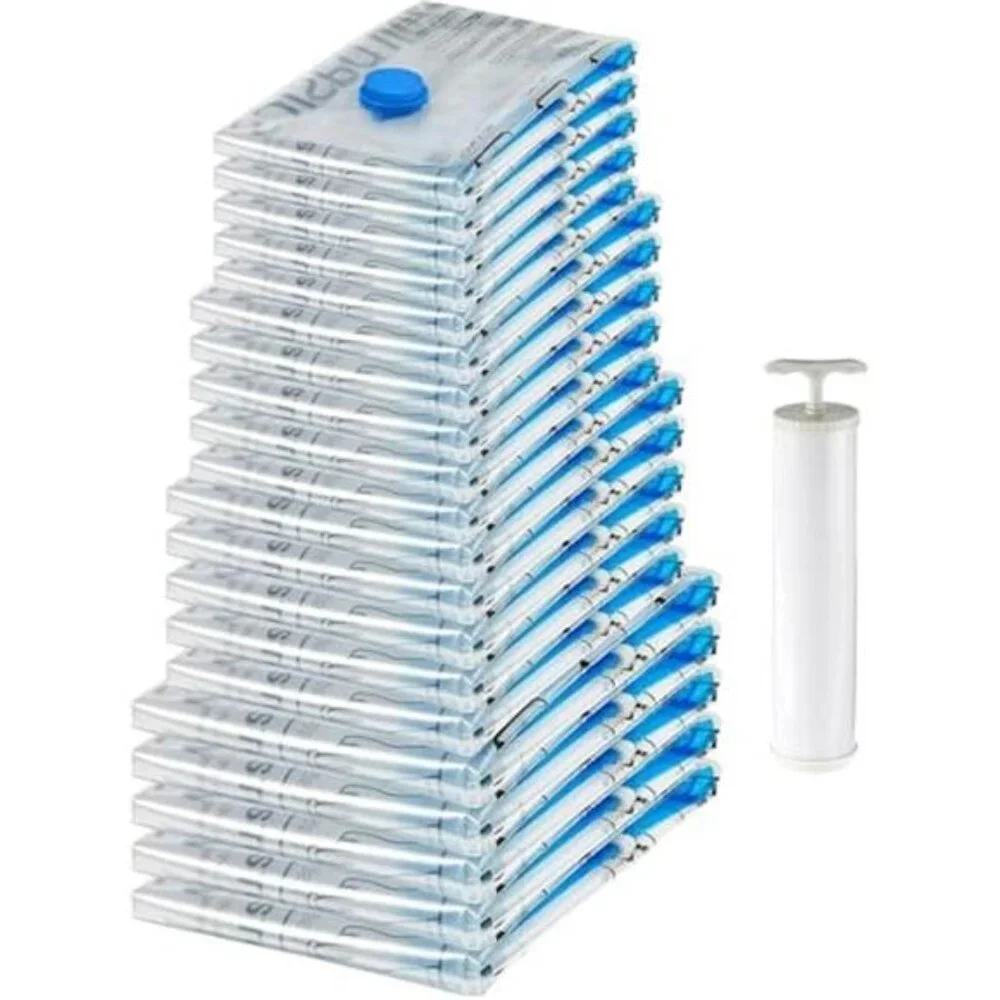 20PACK Vacuum Compression Space Saving Storage Bags with Hand Pump